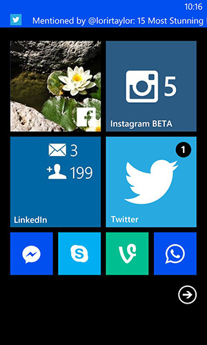 opzioni di notifica di Windows Phone