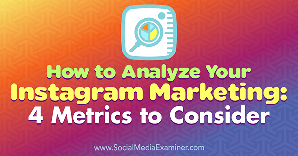 Come analizzare il tuo marketing su Instagram: 4 metriche da considerare di Alexandra Lamachenka su Social Media Examiner.