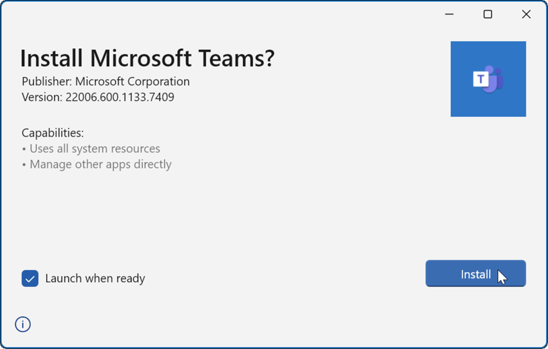installa i team di Microsoft che non si caricano