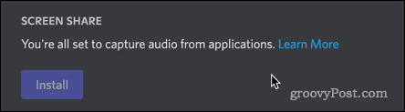 installato il plug-in audio discord