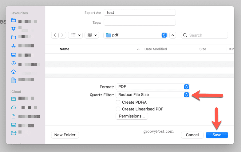 Ridurre le dimensioni di un file PDF utilizzando Anteprima su Mac