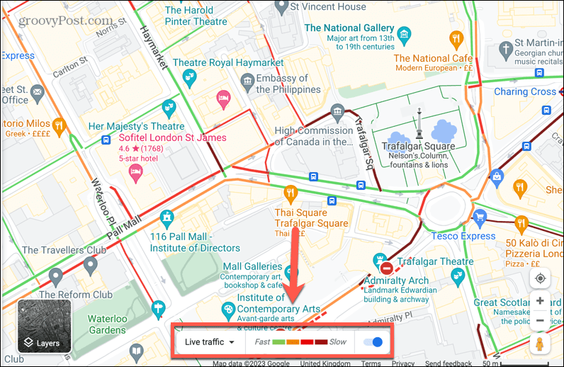 barra del traffico live di google maps