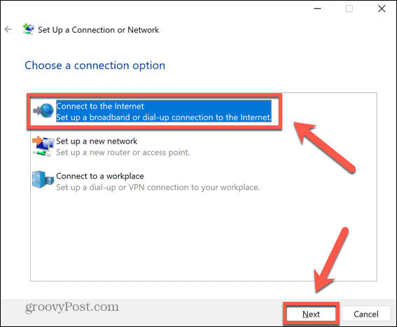Windows si connette a Internet