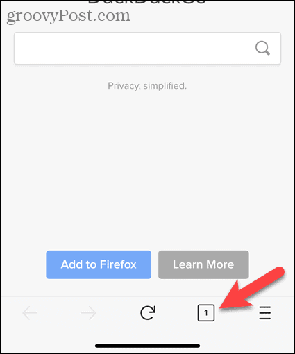 Tocca il pulsante scheda in Firefox per iOS