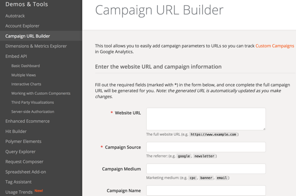 Aggiungi i parametri UTM agli URL in modo da poter monitorare le tue campagne di influencer in Google Analytics.