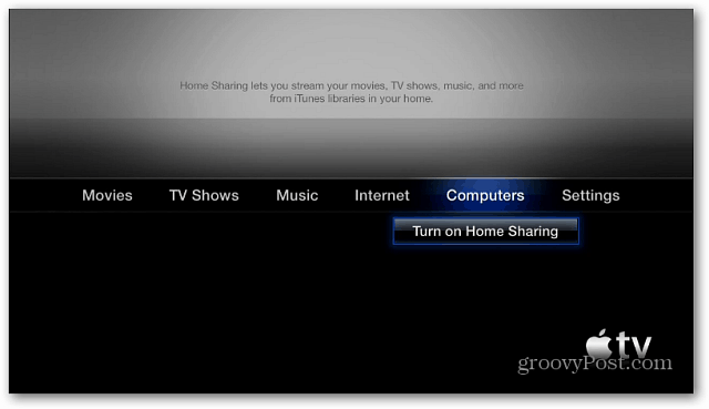 Apple TV Attiva Condivisione in famiglia