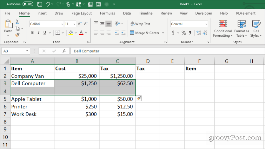 inserisci celle vuote in Excel