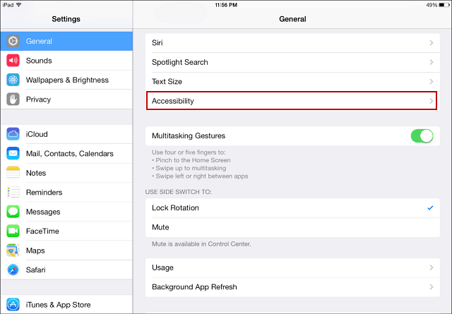 Accessibilità iOS 7