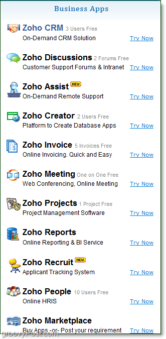 Zoho app aziendali