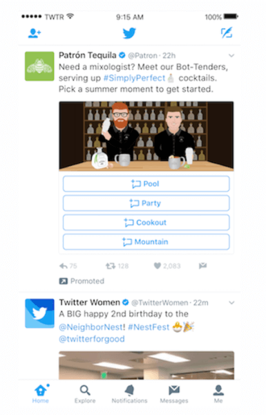 Twitter ha lanciato nuove schede di messaggi diretti personalizzabili.