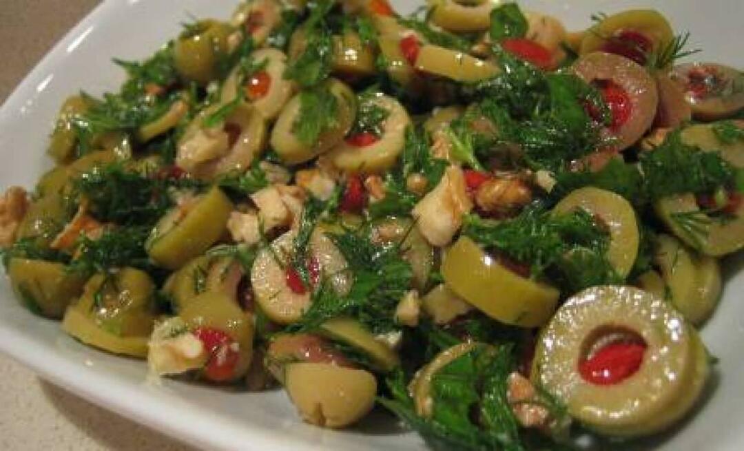 Come fare l'insalata di olive verdi? Insalata di olive in stile Hatay