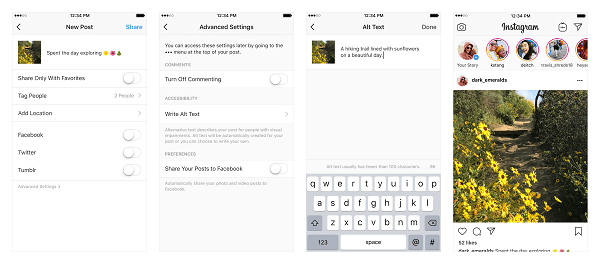 Instagram aggiunge due nuove funzionalità di accessibilità per aiutare gli utenti ipovedenti ad accedere alle foto e ai video condivisi sulla piattaforma.