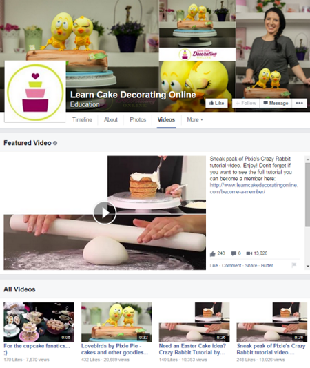 imparare la decorazione di torte video online di Facebook