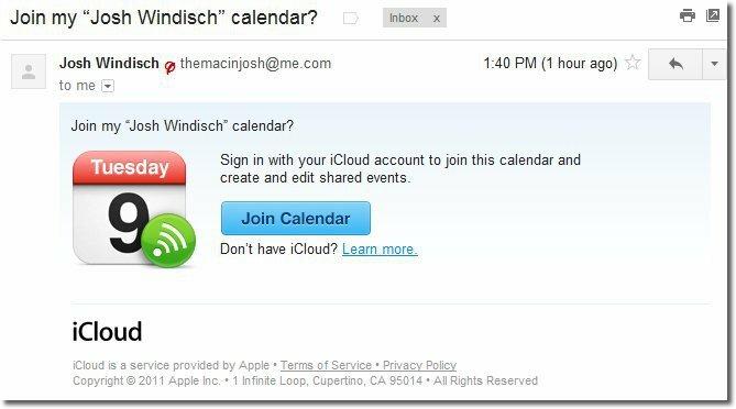Apple iCloud: condividi calendari pubblici e privati