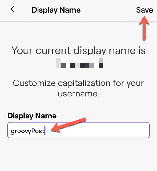 Cambia il nome visualizzato di Twitch su Android