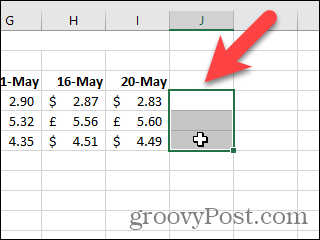 Seleziona le celle per i grafici sparkline in Excel