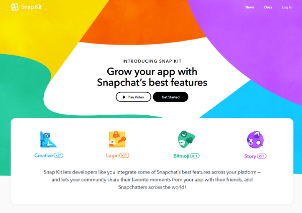 Snap Inc. ha introdotto Snap Kit, un kit per sviluppatori completo che consente ai produttori di app di portare alcune delle parti migliori di Snapchat nelle loro app.