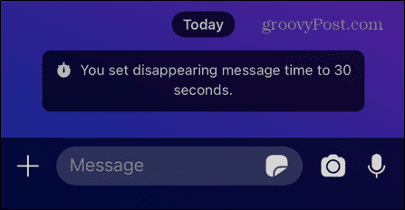 segnale messaggio scadenza timer 30 secondi messaggio