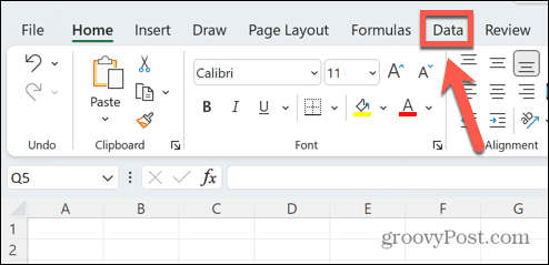 menu dati excel