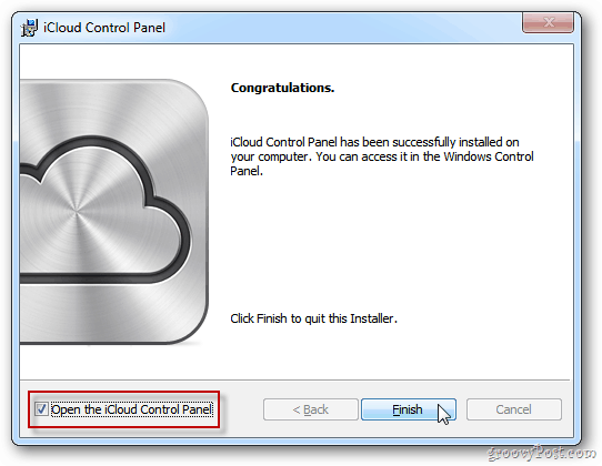 Procedura guidata di installazione iCloud