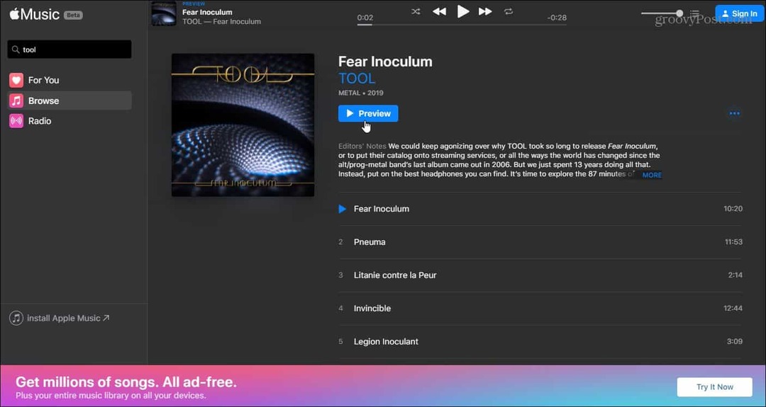 Apple lancia la versione Web per il suo servizio Apple Music