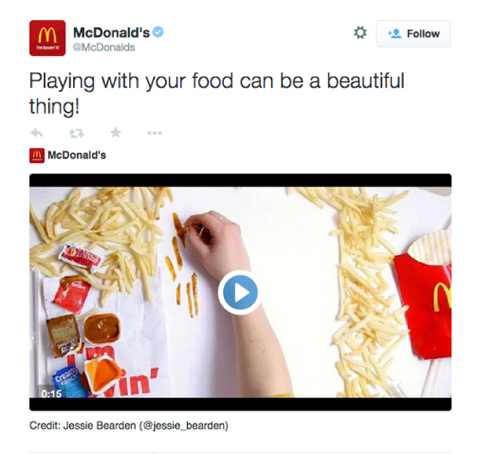 mcdonalds twitter video prodotto promozionale
