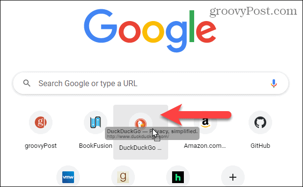 Sposta scorciatoia nella pagina Nuova scheda di Chrome