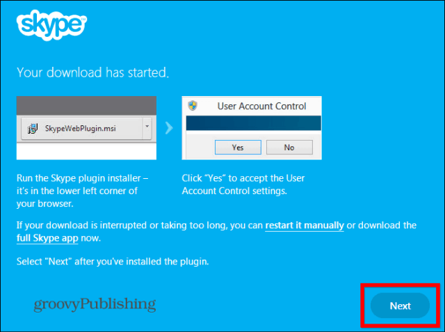 Plug-in per Skype HD Outlook installato