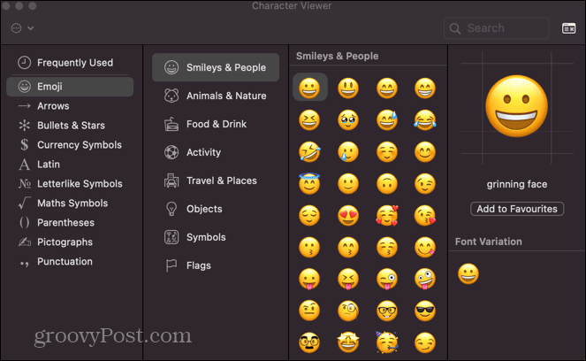 visualizzatore di emoji per mac
