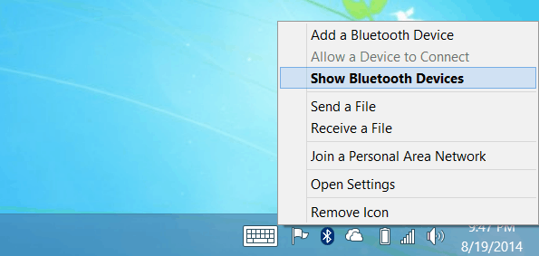 Mostra dispositivi Bluetooth