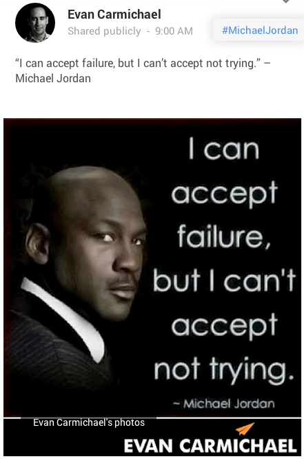 immagine di marca di una citazione di michael jordan su google +