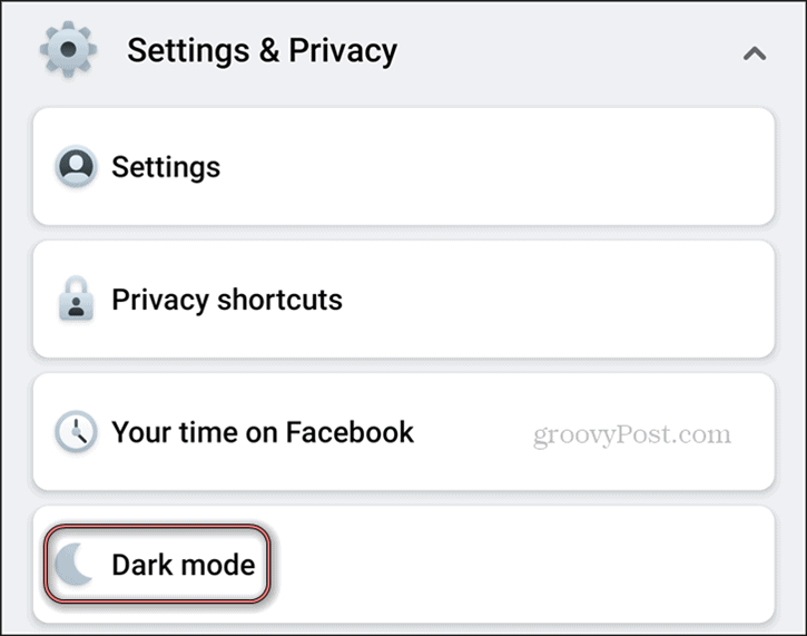 Facebook Modalità oscura Impostazioni Android Privacy Modalità oscura