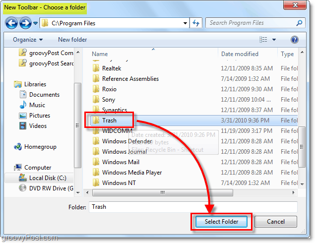 Come aggiungere un cestino completamente funzionale alla barra delle applicazioni di Windows 7