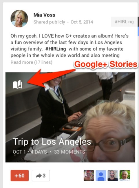 post di Google Stories