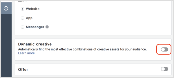 Facebook crea annunci dinamici creativi
