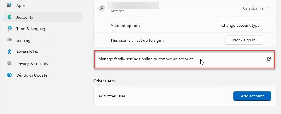 Configura il controllo genitori su Windows 11