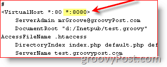 Configura Apahce per l'uso di più porte:: groovyPost.com