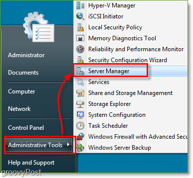 Schermata - Windows Server 2008 Avvia Server Manager