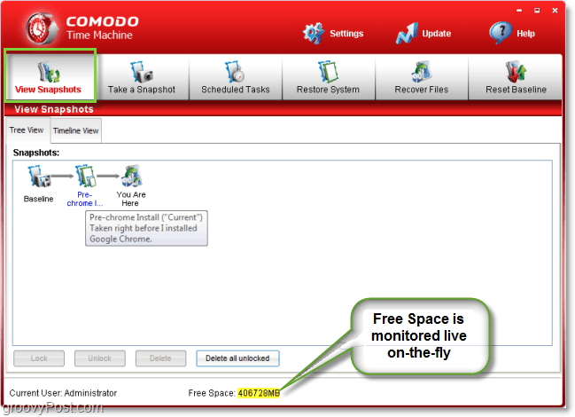 Comodo Time Machine crea istantanee e immagini di sistema