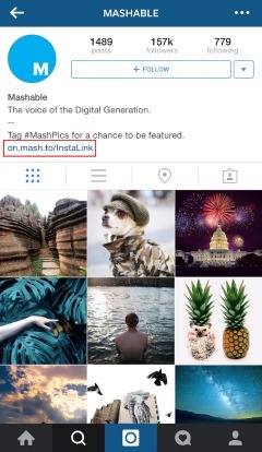 Incoraggia gli utenti a fare clic su un collegamento che li porterà a un articolo relativo alla foto di Instagram.