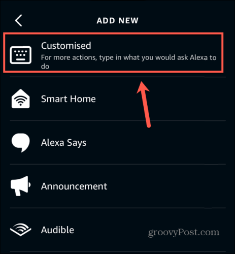Applicazione Alexa personalizzata