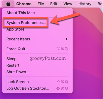 Apri le Preferenze di Sistema su un Mac