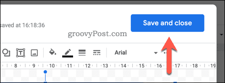 Salvataggio di un nuovo disegno in Google Docs