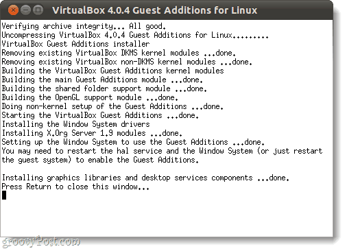 eseguire aggiunte guest virtualbox in linux
