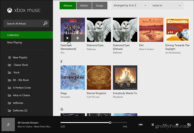 Interfaccia Web Xbox Music