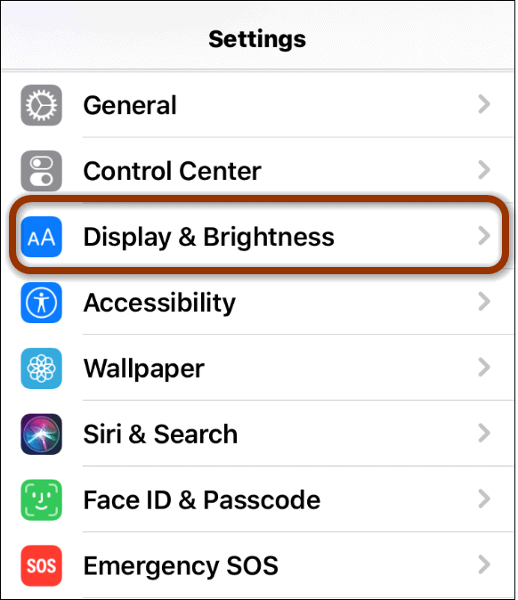 luminosità del display iphone