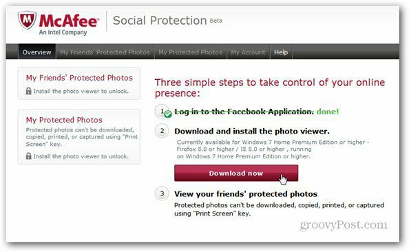 mcaffee protezione sociale installa visualizzatore di foto