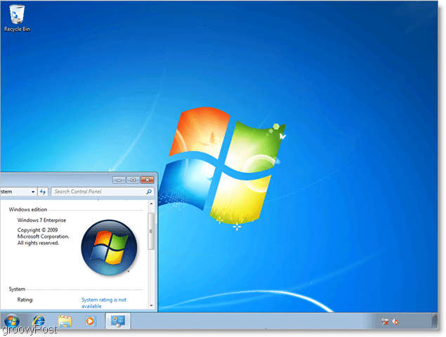 Windows 7 Enterprise, in esecuzione come VHD