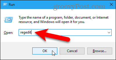 Apri l'Editor del Registro di sistema in Windows 10