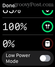 livelli della batteria dell'apple watch